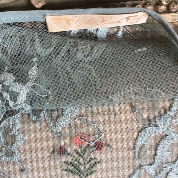 Gold hawk antique blue lace and silk dress - Picture 4 of 7